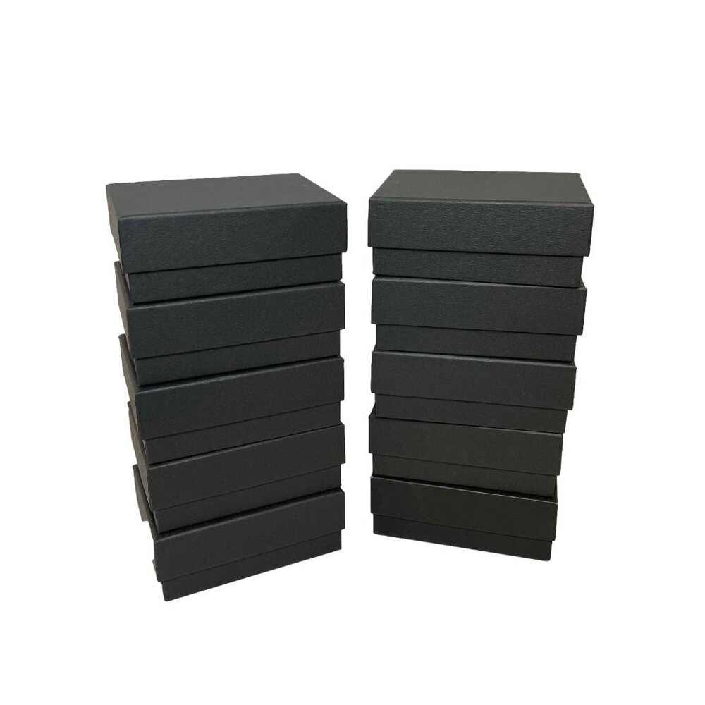 Jewelry Box Lot of 22 Black Gray Matte Cardboard Gift Boxes 4.5 x 3.5 x 1.75"